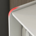 Modern Multi-Drawer White Wood Gold Storage Cabinet with Shelf