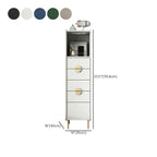 Modern Multi-Drawer White Wood Gold Storage Cabinet with Shelf