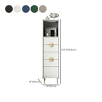 Modern Multi-Drawer White Wood Gold Storage Cabinet with Shelf