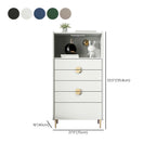 Modern Multi-Drawer White Wood Gold Storage Cabinet with Shelf