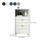 Modern Multi-Drawer White Wood Gold Storage Cabinet with Shelf
