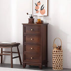 Retro Lacquered Rectangular Wooden Drawers Storage Chest