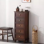 Retro Lacquered Rectangular Wooden Drawers Storage Chest