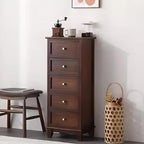 Retro Lacquered Rectangular Wooden Drawers Storage Chest