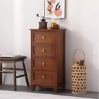 Retro Lacquered Rectangular Wooden Drawers Storage Chest