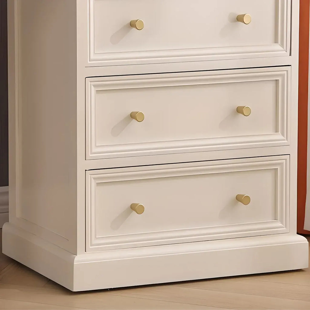 Retro Lacquered Rectangular Wooden Drawers Storage Chest