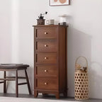 Retro Lacquered Rectangular Wooden Drawers Storage Chest