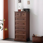 Retro Lacquered Rectangular Wooden Drawers Storage Chest