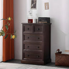 Retro Lacquered Rectangular Wooden Drawers Storage Chest