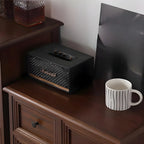 Retro Lacquered Rectangular Wooden Drawers Storage Chest