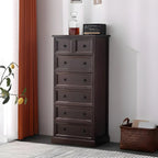 Retro Lacquered Rectangular Wooden Drawers Storage Chest