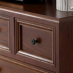 Retro Lacquered Rectangular Wooden Drawers Storage Chest