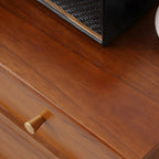 Retro Lacquered Rectangular Wooden Drawers Storage Chest