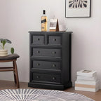 Retro Lacquered Rectangular Wooden Drawers Storage Chest