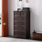 Retro Lacquered Rectangular Wooden Drawers Storage Chest