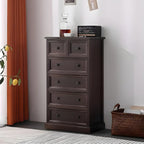 Retro Lacquered Rectangular Wooden Drawers Storage Chest