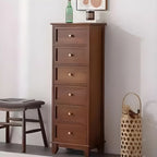 Retro Lacquered Rectangular Wooden Drawers Storage Chest