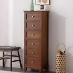 Retro Lacquered Rectangular Wooden Drawers Storage Chest