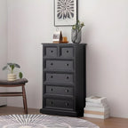 Retro Lacquered Rectangular Wooden Drawers Storage Chest