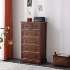 Retro Lacquered Rectangular Wooden Drawers Storage Chest