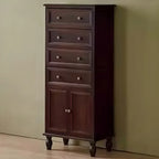 Retro Lacquered Rectangular Wooden Drawers Storage Chest