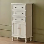 Retro Lacquered Rectangular Wooden Drawers Storage Chest