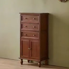 Retro Lacquered Rectangular Wooden Drawers Storage Chest