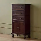 Retro Lacquered Rectangular Wooden Drawers Storage Chest