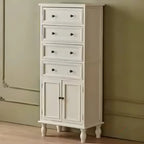 Retro Lacquered Rectangular Wooden Drawers Storage Chest