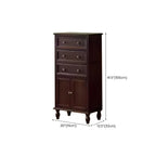 Retro Lacquered Rectangular Wooden Drawers Storage Chest