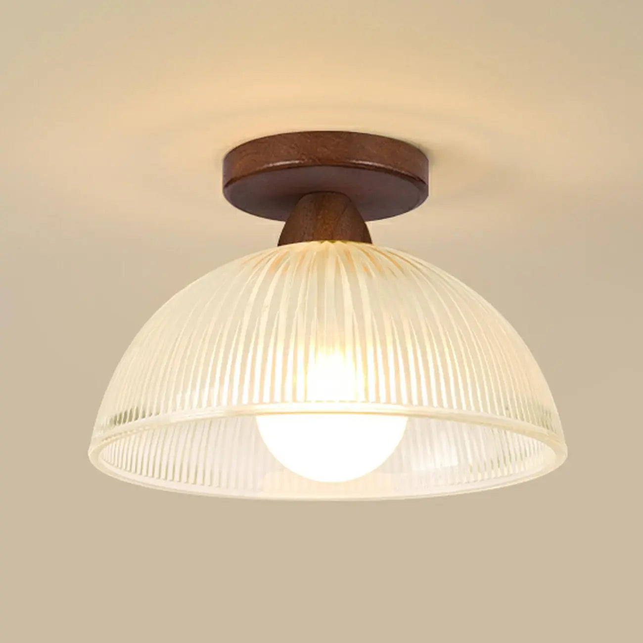 Elegant Glass LED Semi-Flush Ceiling Light for Living Room