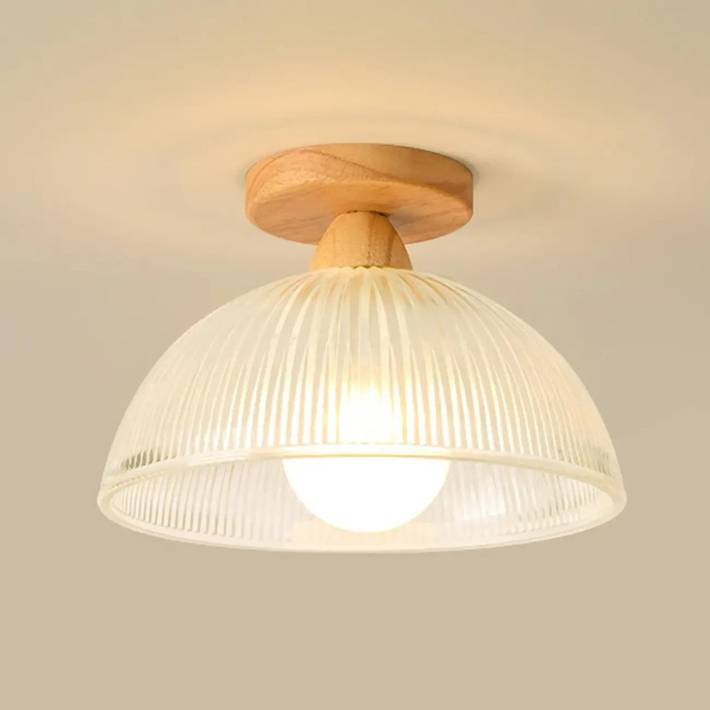 Elegant Glass LED Semi-Flush Ceiling Light for Living Room