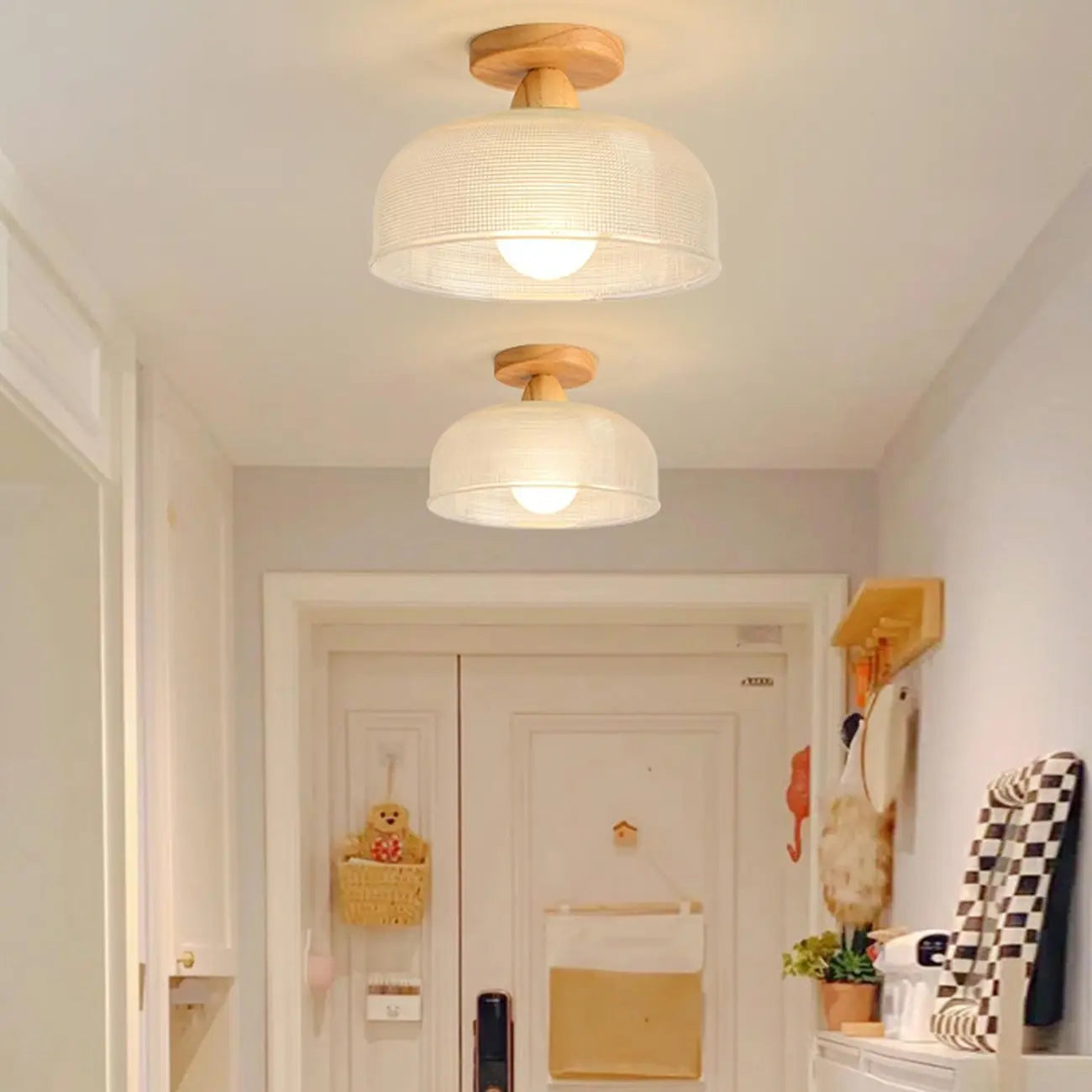Elegant Glass LED Semi-Flush Ceiling Light for Living Room