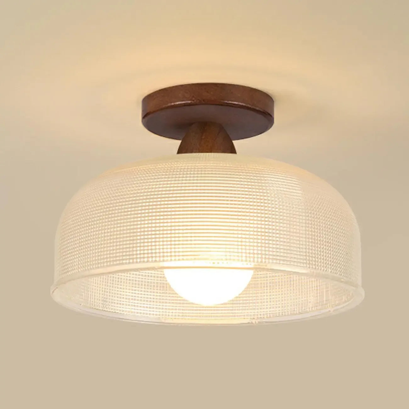 Elegant Glass LED Semi-Flush Ceiling Light for Living Room