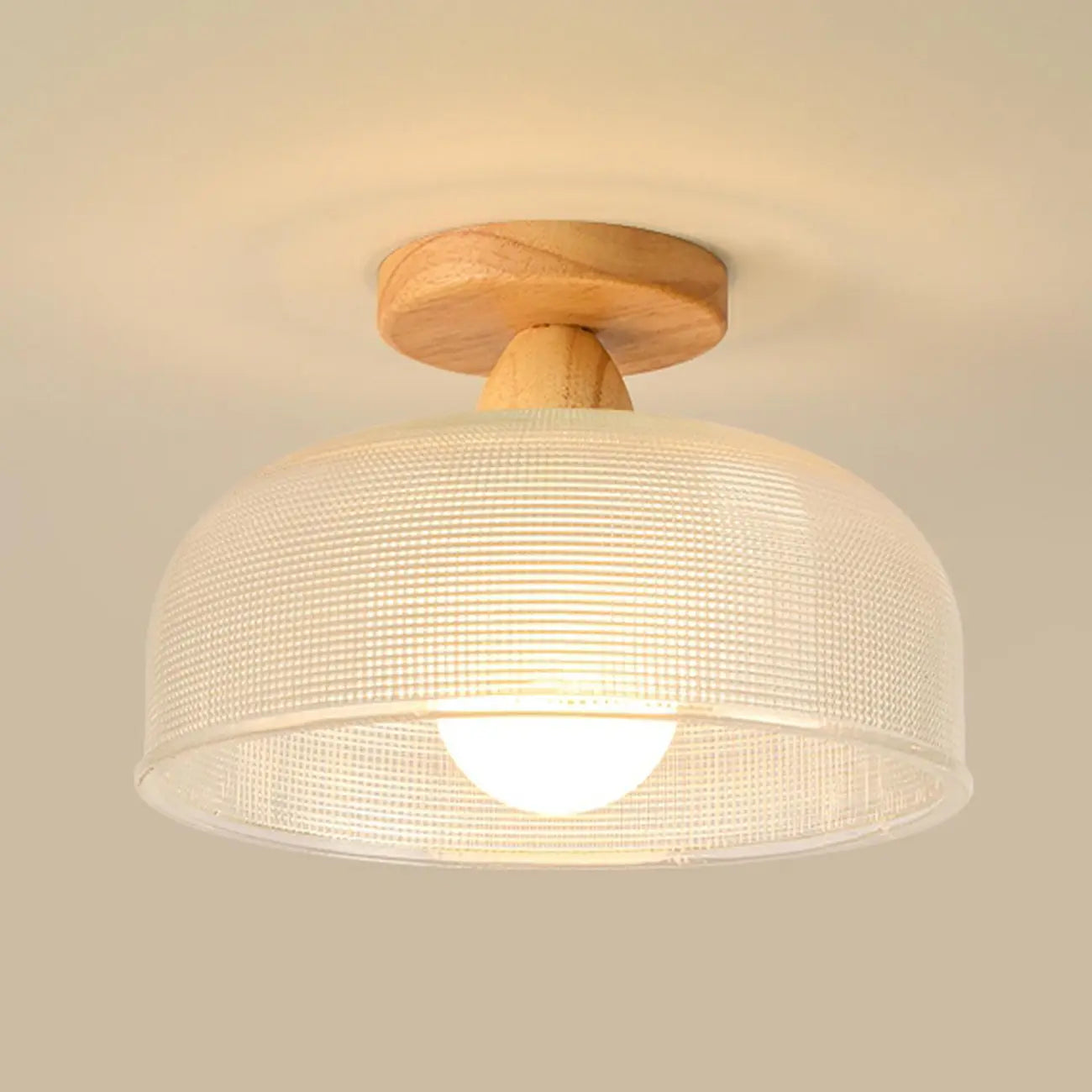 Elegant Glass LED Semi-Flush Ceiling Light for Living Room
