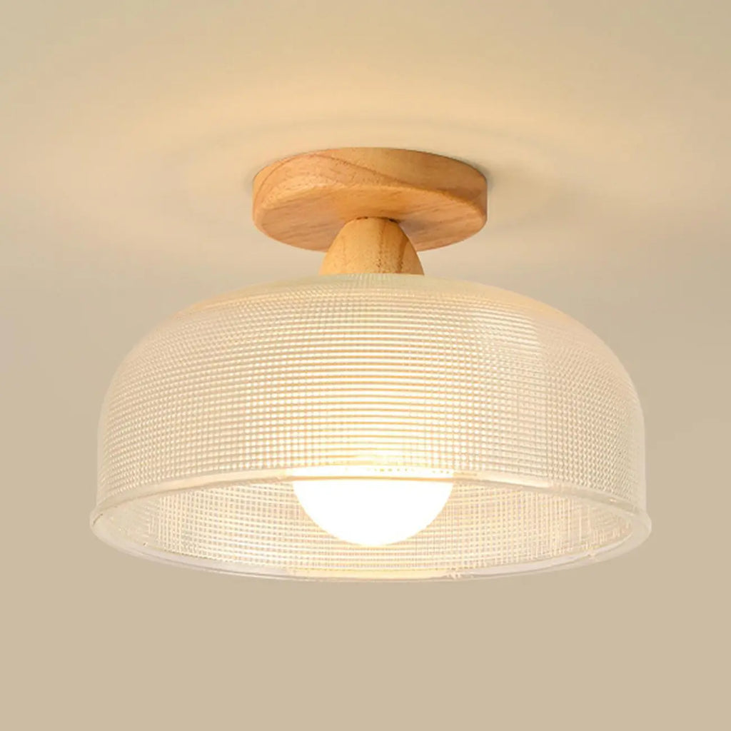 Elegant Glass LED Semi-Flush Ceiling Light for Living Room