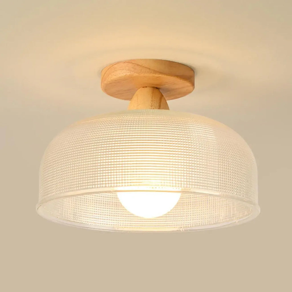 Elegant Glass LED Semi-Flush Ceiling Light for Living Room