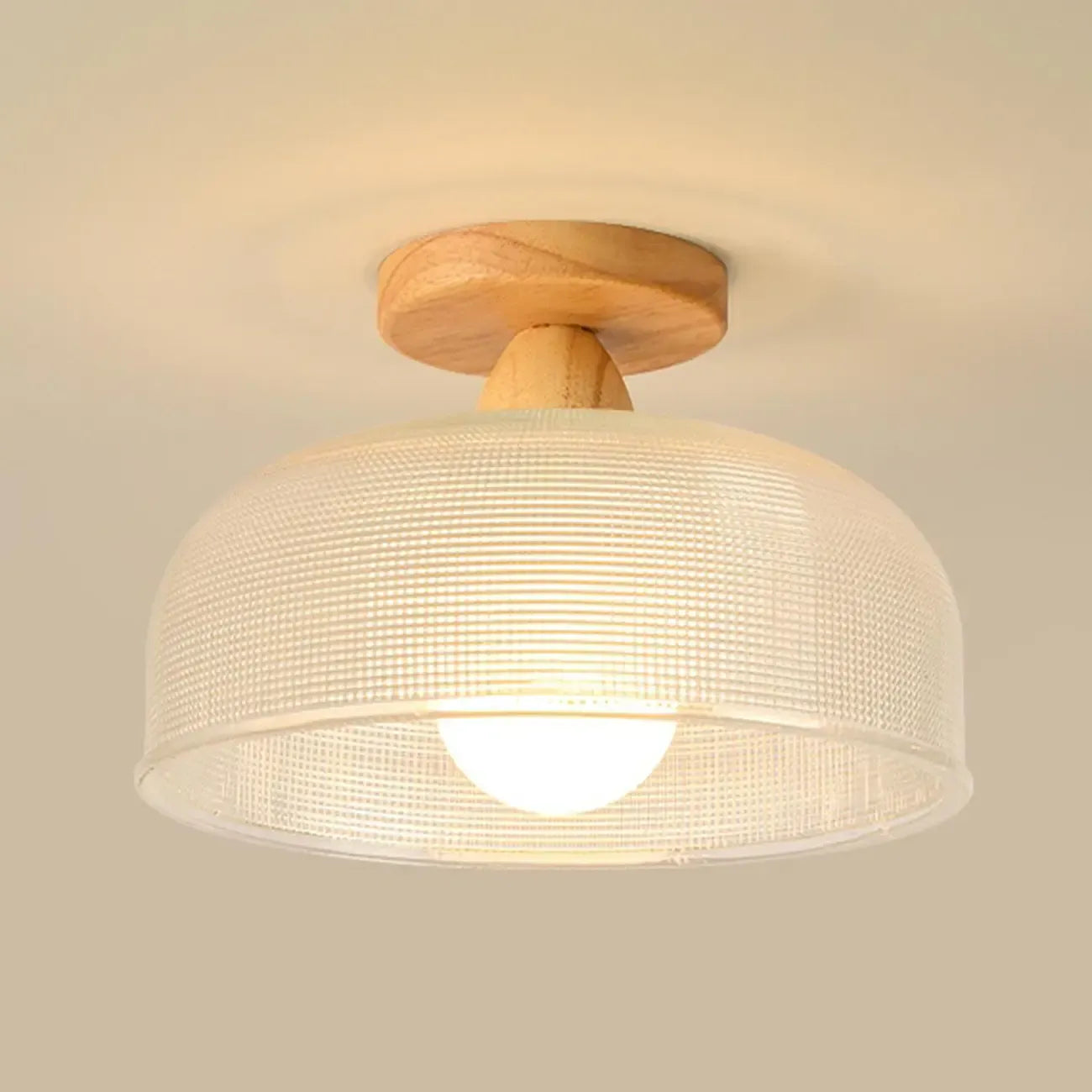 Elegant Glass LED Semi-Flush Ceiling Light for Living Room