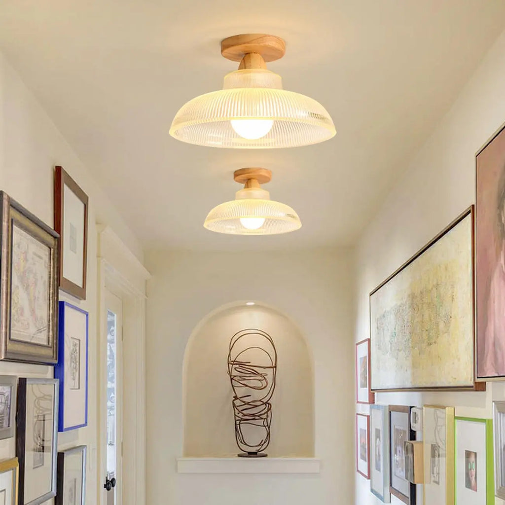 Elegant Glass LED Semi-Flush Ceiling Light for Living Room