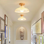 Elegant Glass LED Semi-Flush Ceiling Light for Living Room