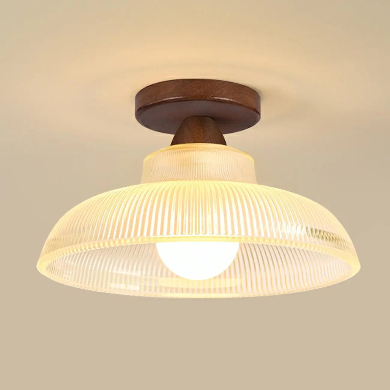Elegant Glass LED Semi-Flush Ceiling Light for Living Room