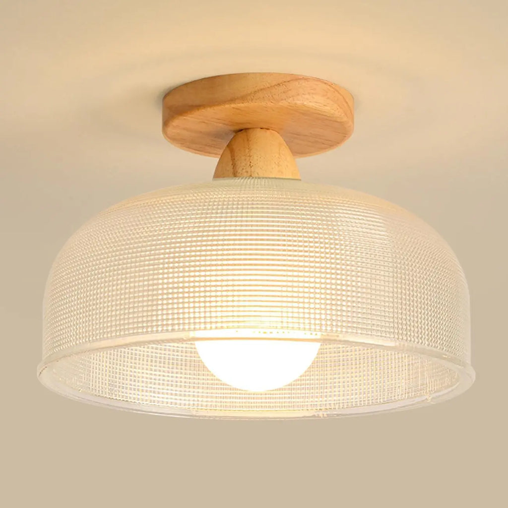 Elegant Glass LED Semi-Flush Ceiling Light for Living Room