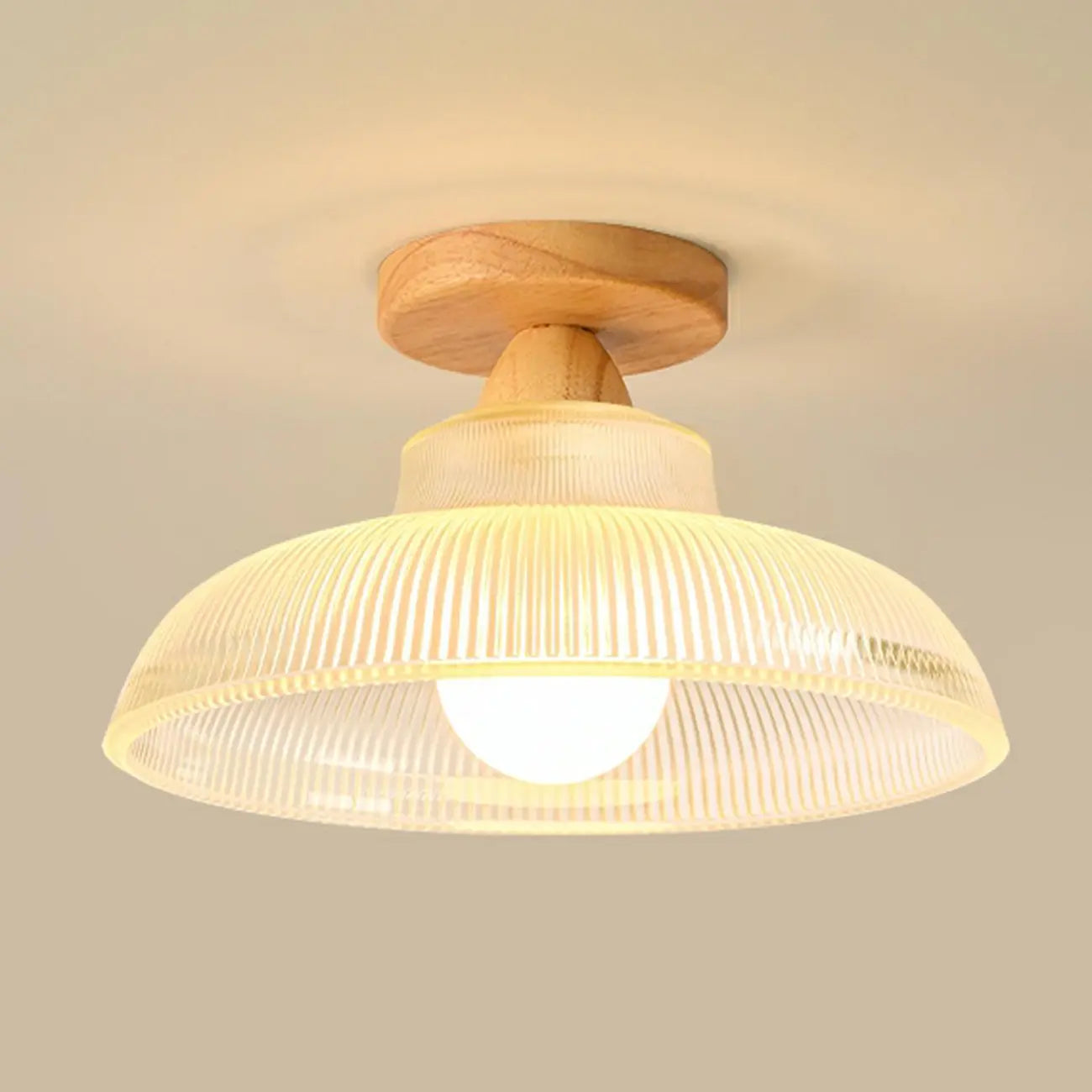 Elegant Glass LED Semi-Flush Ceiling Light for Living Room
