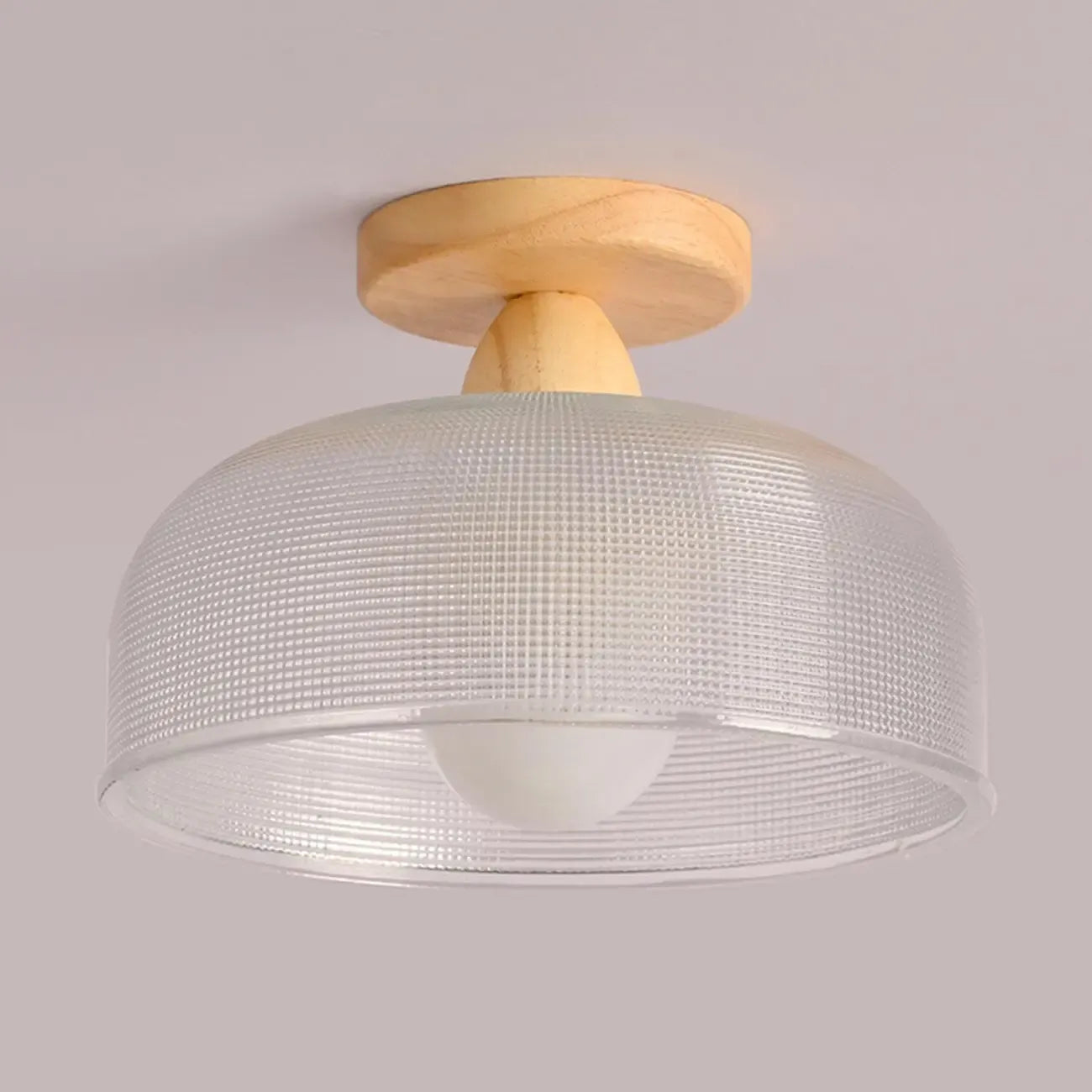 Elegant Glass LED Semi-Flush Ceiling Light for Living Room