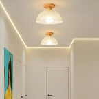 Elegant Glass LED Semi-Flush Ceiling Light for Living Room