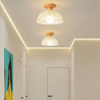 Elegant Glass LED Semi-Flush Ceiling Light for Living Room