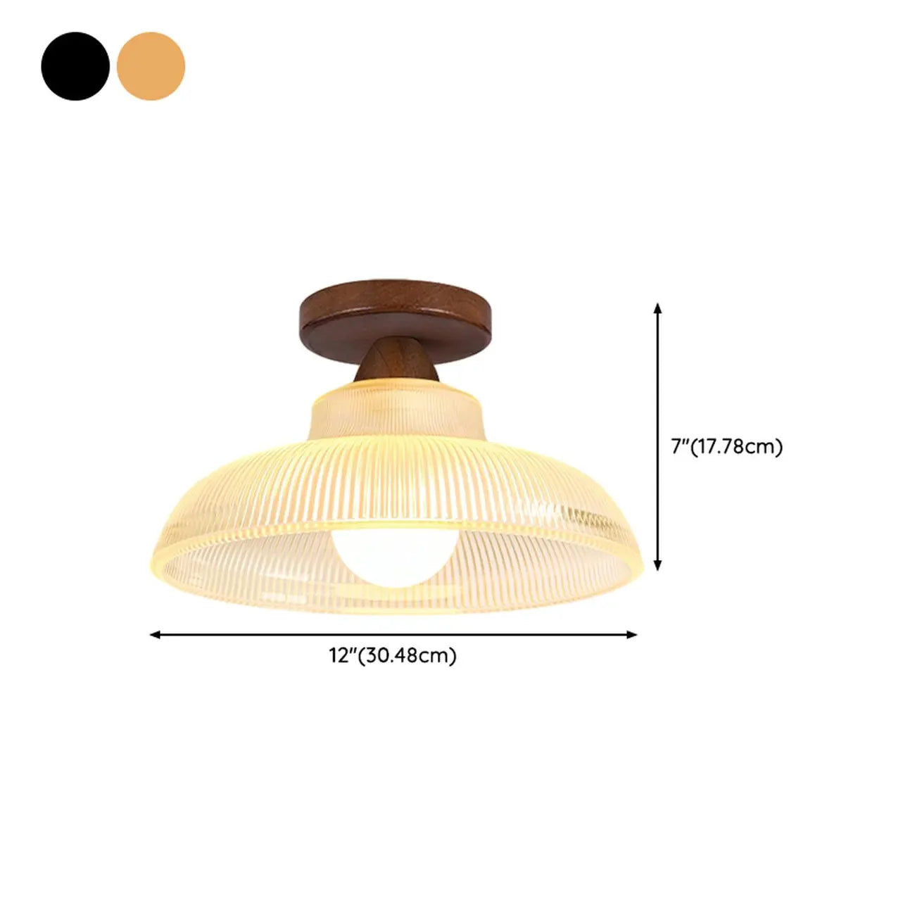 Elegant Glass LED Semi-Flush Ceiling Light for Living Room