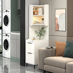 Modern Khaki Wooden Corner Lighting Storage Cabinet