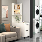 Modern Khaki Wooden Corner Lighting Storage Cabinet