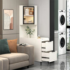 Modern Khaki Wooden Corner Lighting Storage Cabinet